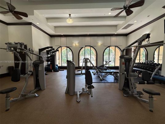 Fitness Equipment, Gym, Interior, Recessed Lighting