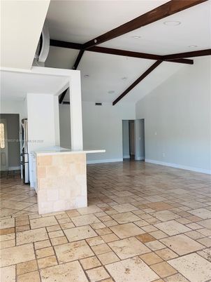 Empty room, Interior, Recessed Lighting, Wooden Beams