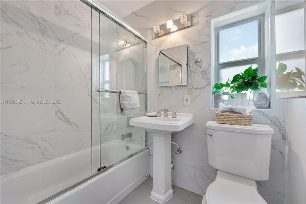 Bathroom, Glass Shower, Interior, Marble Walls