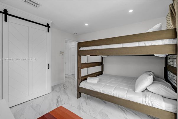 Bedroom, Interior, Marble, Recessed Lighting