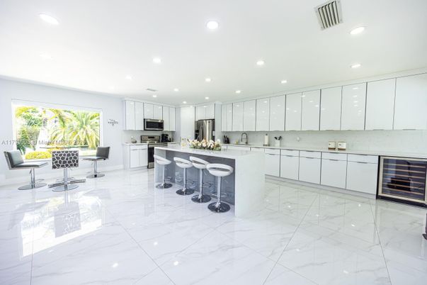 Interior, Kitchen, Marble, Recessed Lighting, Stainless Steel Appliances