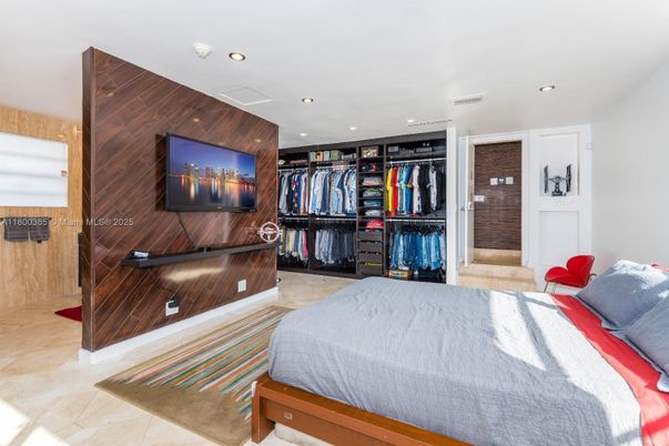 Bedroom, Interior, Recessed Lighting, Wooden Walls
