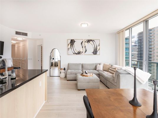 Interior, Kitchen, Living room, Stainless Steel Appliances, Wood Texture Flooring