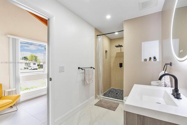 Bathroom, Glass Shower, Interior, Marble, Recessed Lighting