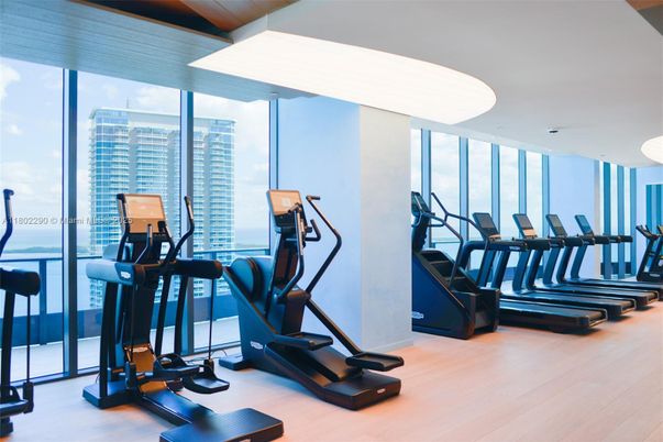 Fitness Equipment, Gym, Interior, Wood Texture Flooring