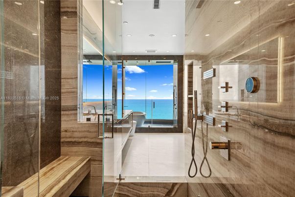 Bathroom, Glass Shower, Interior, Recessed Lighting, Water