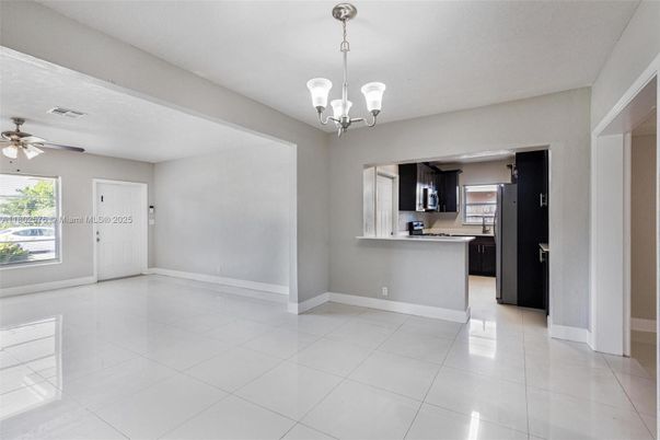 Chandelier, Empty room, Interior, Kitchen