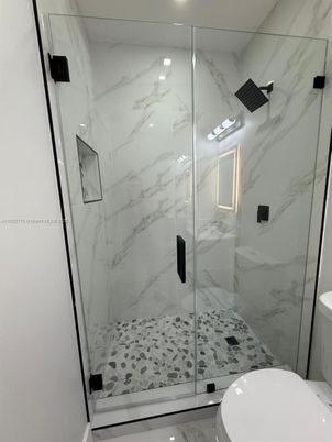 Bathroom, Glass Shower, Interior, Marble Walls