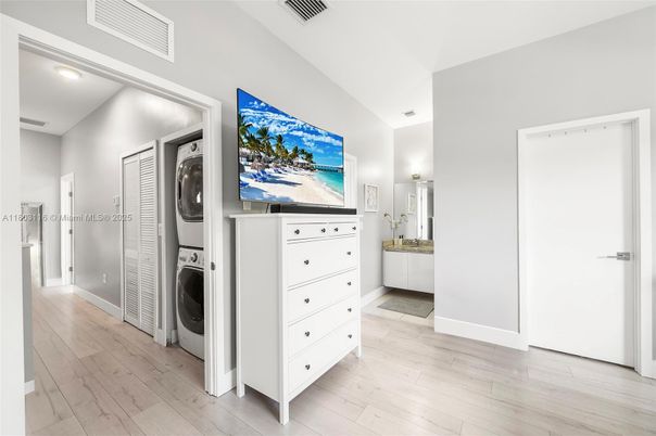 Interior, Recessed Lighting, Utility Closets, Washer, Wood Texture Flooring