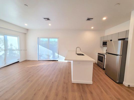 Interior, Kitchen, Recessed Lighting, Wood Texture Flooring