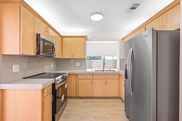 Interior, Kitchen, Stainless Steel Appliances, Wood Texture Flooring