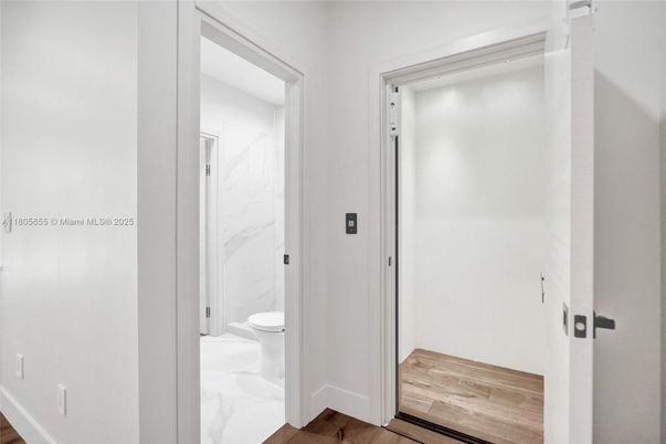 Bathroom, Interior, Marble, Marble Walls, Wood Texture Flooring