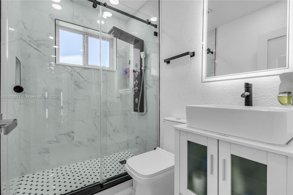 Bathroom, Glass Shower, Interior, Marble Walls