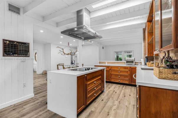Interior, Kitchen, Recessed Lighting, Wood Texture Flooring