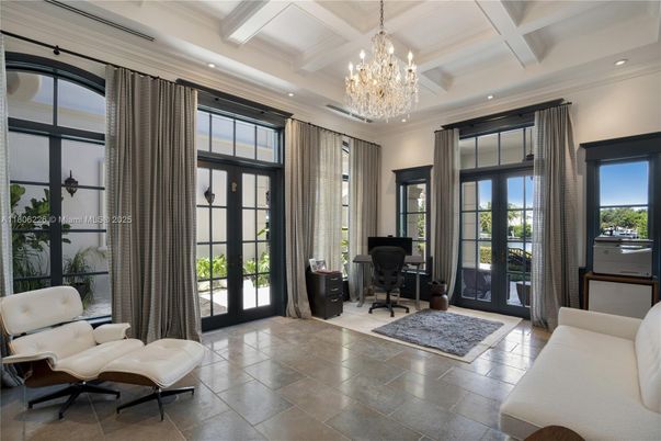 Chandelier, Home Office, Interior, Recessed Lighting