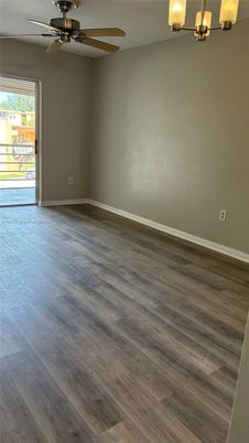 Chandelier, Empty room, Interior, Wood Texture Flooring