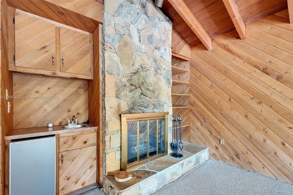 Fireplace, Interior, Stone Walls, Wooden Ceilings, Wooden Walls