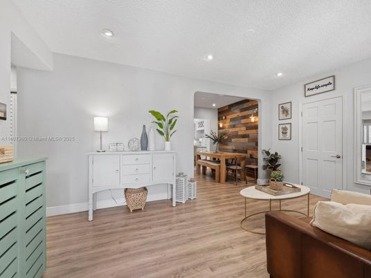 Dining room, Interior, Recessed Lighting, Wood Texture Flooring, Wooden Walls