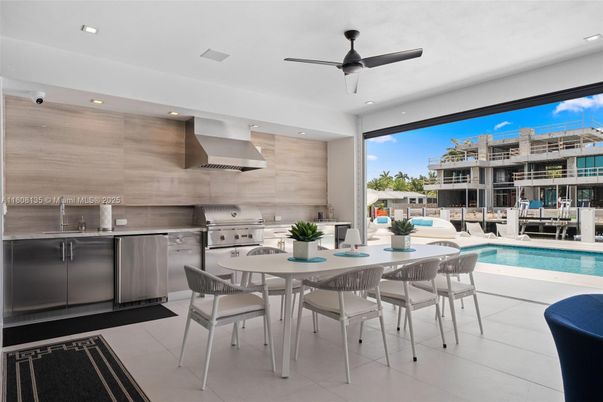 Dining room, Interior, Kitchen, Pool, Recessed Lighting, Stainless Steel Appliances