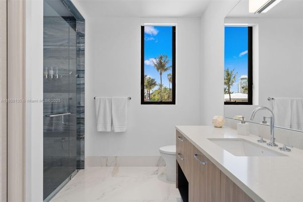 Bathroom, Glass Shower, Interior, Marble