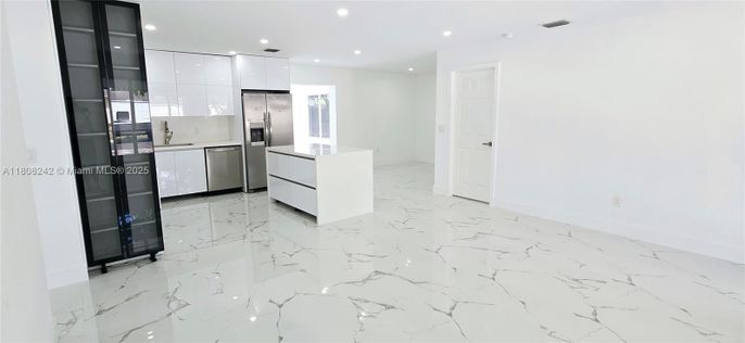 Interior, Kitchen, Marble, Recessed Lighting, Stainless Steel Appliances
