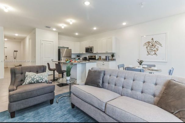 Dining room, Interior, Kitchen, Living room, Recessed Lighting, Stainless Steel Appliances