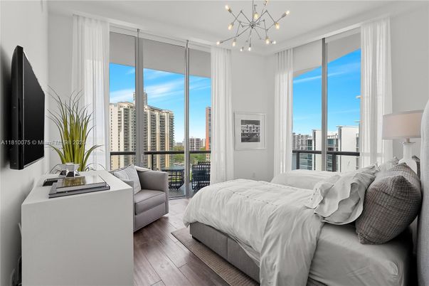 Bedroom, Interior, Pendant Lights, Wood Texture Flooring