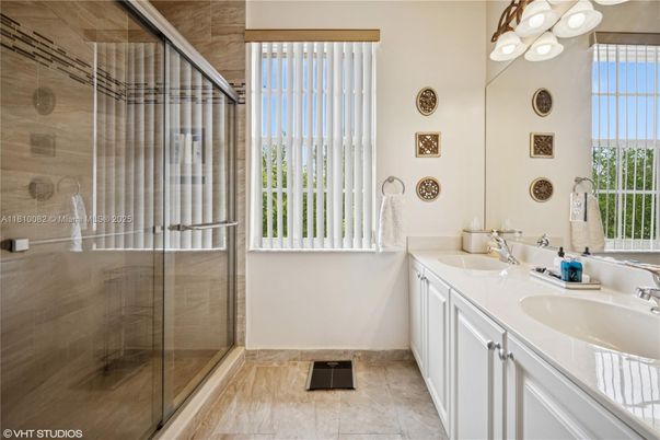Bathroom, Dual Sink Vanities, Glass Shower, Interior