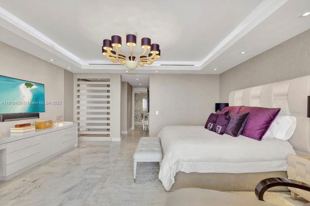 Bedroom, Chandelier, Interior, Marble, Recessed Lighting