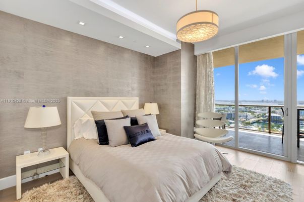 Bedroom, Chandelier, Interior, Recessed Lighting, Water, Wood Texture Flooring