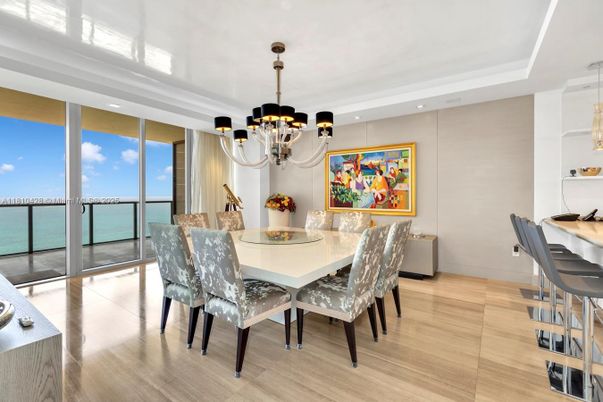Chandelier, Dining room, Interior, Recessed Lighting, Water, Wood Texture Flooring