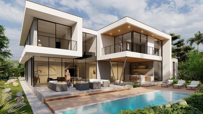 Exterior, Facade, Pool, Modern