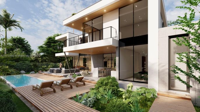 Exterior, Facade, Pool, Modern