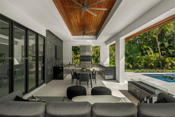 Interior, Living room, Pool, Wooden Ceilings