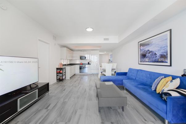 Interior, Kitchen, Living room, Recessed Lighting, Stainless Steel Appliances, Wood Texture Flooring