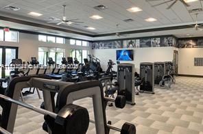 Fitness Equipment, Gym, Interior, Recessed Lighting