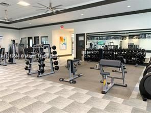 Fitness Equipment, Gym, Interior, Recessed Lighting