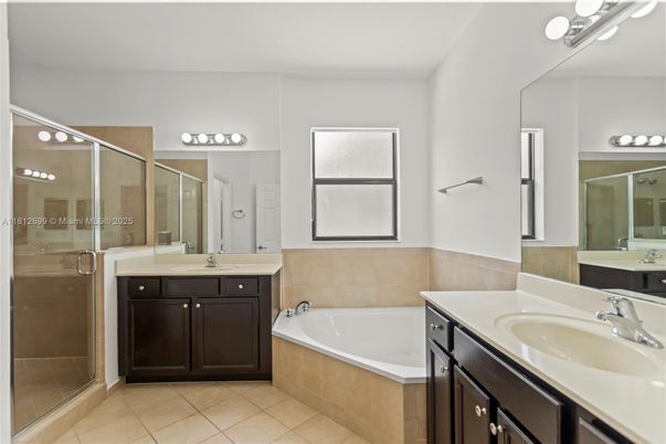 Bathroom, Dual Sink Vanities, Glass Shower, Interior