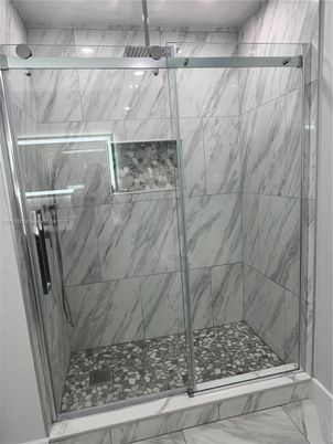 Bathroom, Glass Shower, Interior, Marble, Marble Walls