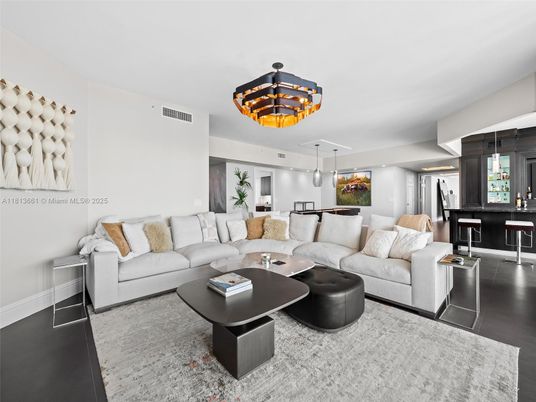 Interior, Kitchen, Living room, Pendant Lights, Wood Texture Flooring