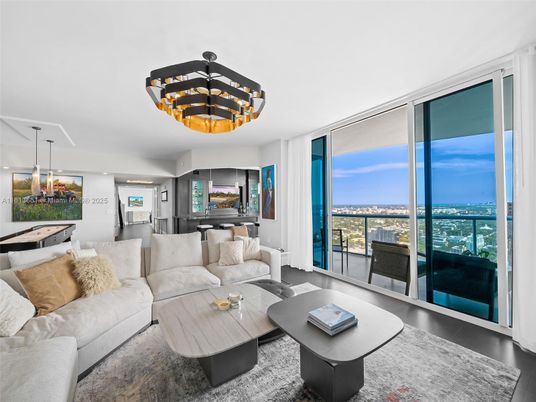 Chandelier, Interior, Living room, Pendant Lights, Recessed Lighting, Water, Wood Texture Flooring