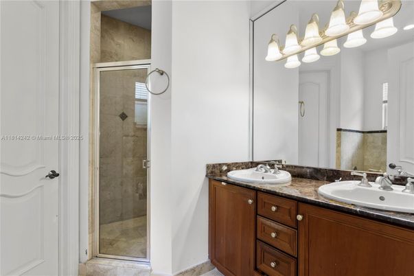 Bathroom, Dual Sink Vanities, Glass Shower, Interior
