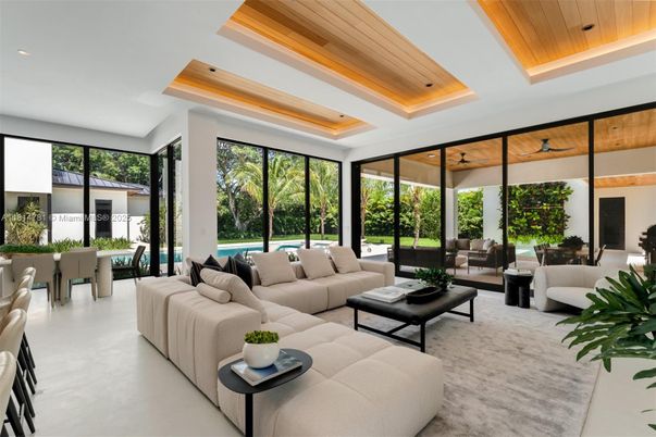 Interior, Living room, Recessed Lighting, Wooden Ceilings