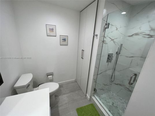 Bathroom, Glass Shower, Interior, Marble Walls, Recessed Lighting