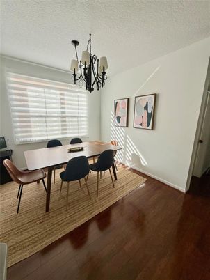 Chandelier, Dining room, Interior, Wood Texture Flooring