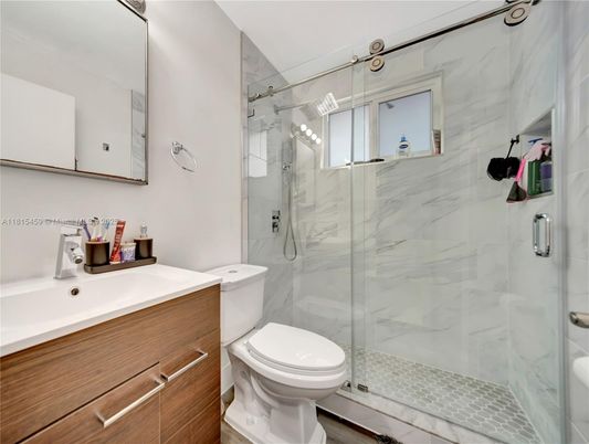 Bathroom, Glass Shower, Interior, Marble Walls