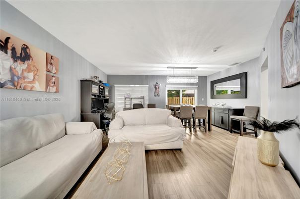 Dining room, Interior, Living room, Pendant Lights, Wood Texture Flooring