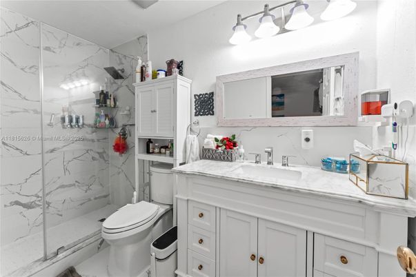 Bathroom, Glass Shower, Interior, Marble Walls