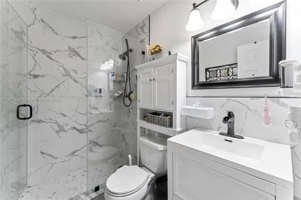 Bathroom, Glass Shower, Interior, Marble Walls