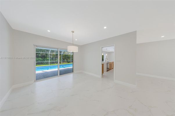 Empty room, Interior, Kitchen, Marble, Pendant Lights, Recessed Lighting